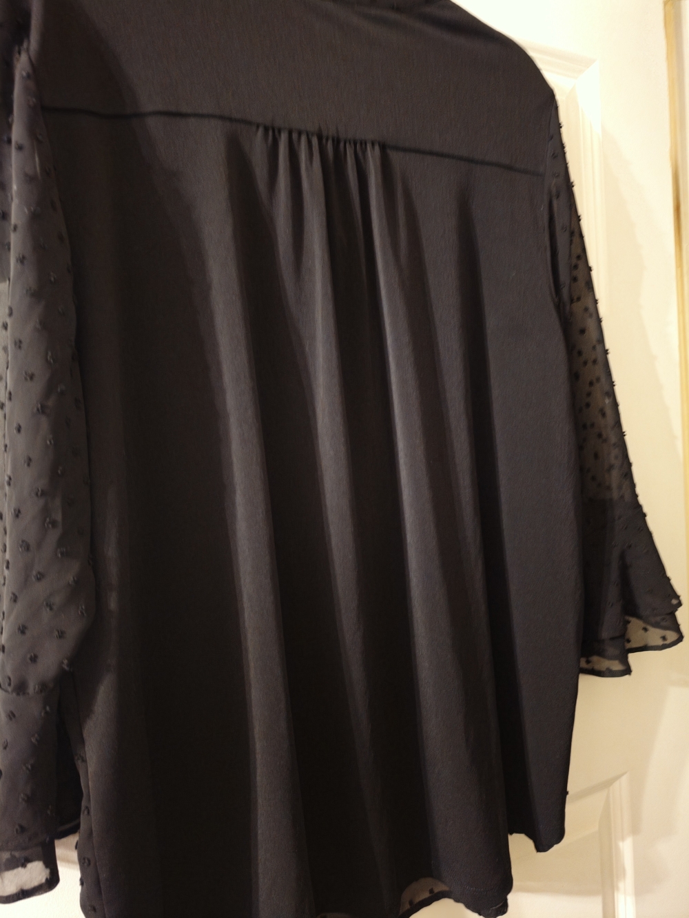 Charter Club Black Top with Dotted Texture Detail - Picture 4 of 4